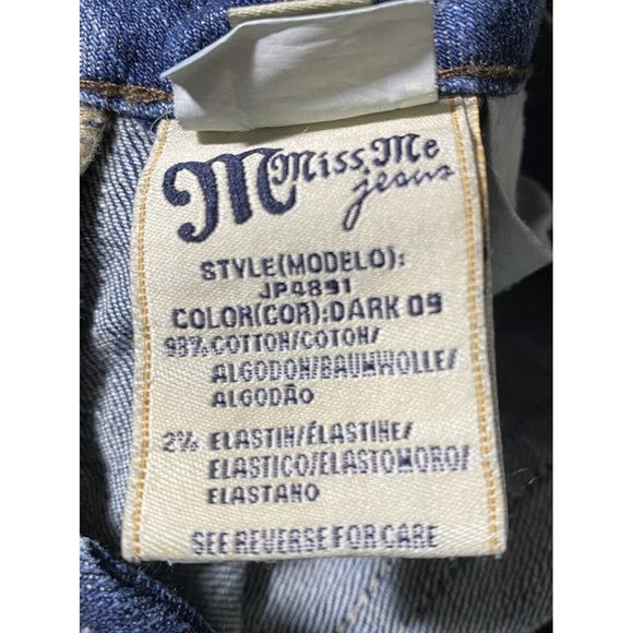 Miss Me JP4891 Women's Size 28 Embroidered Western Blue Jeans 28" x 33" - Picture 7 of 8